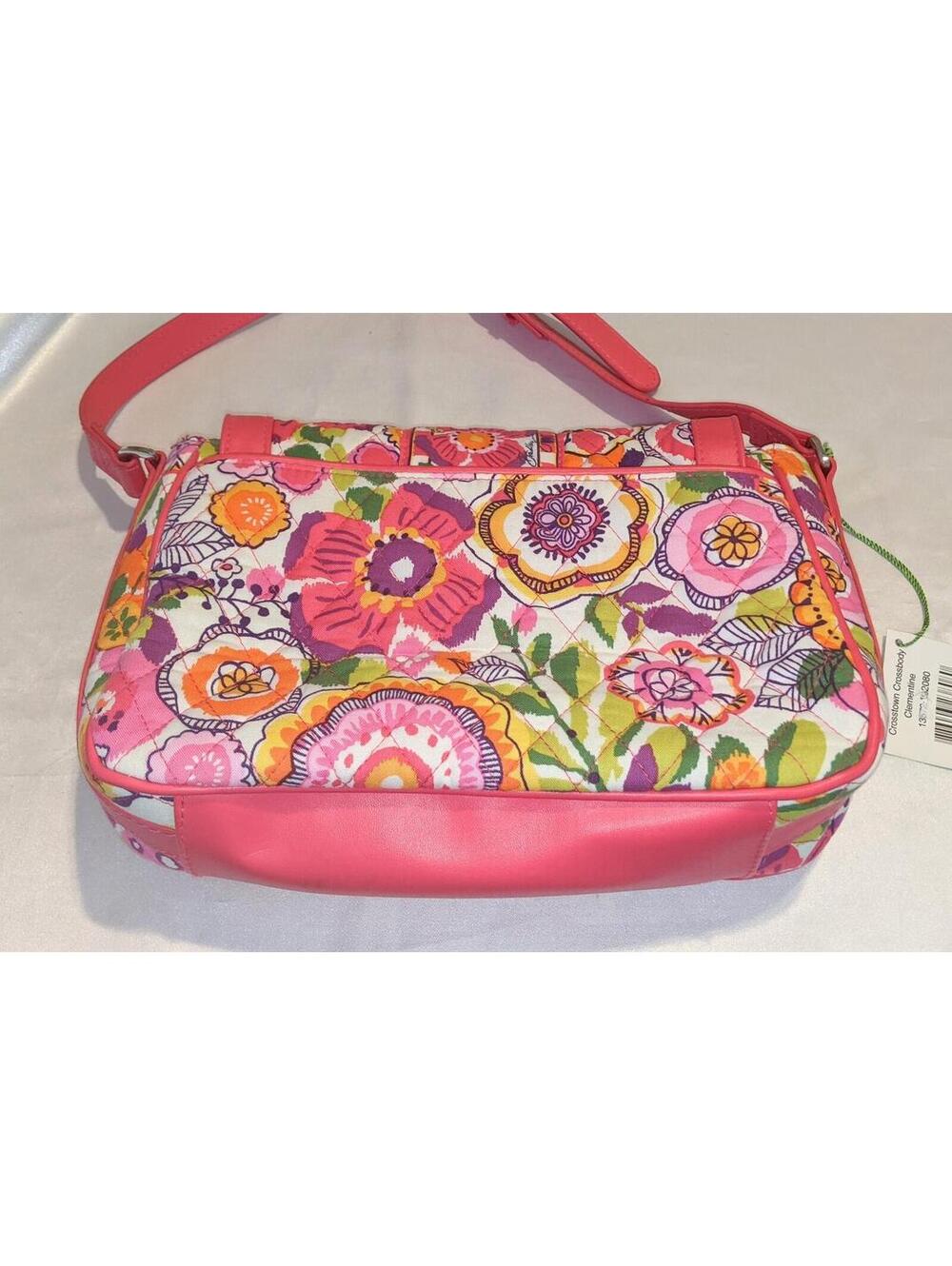 Vera Bradley Clementine Crosstown Crossbody Bag Pink Floral Shoulder Bag NWT - Picture 8 of 14